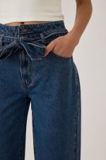ג'ינס בלון חגורה כפולה נשים – תמונה 5